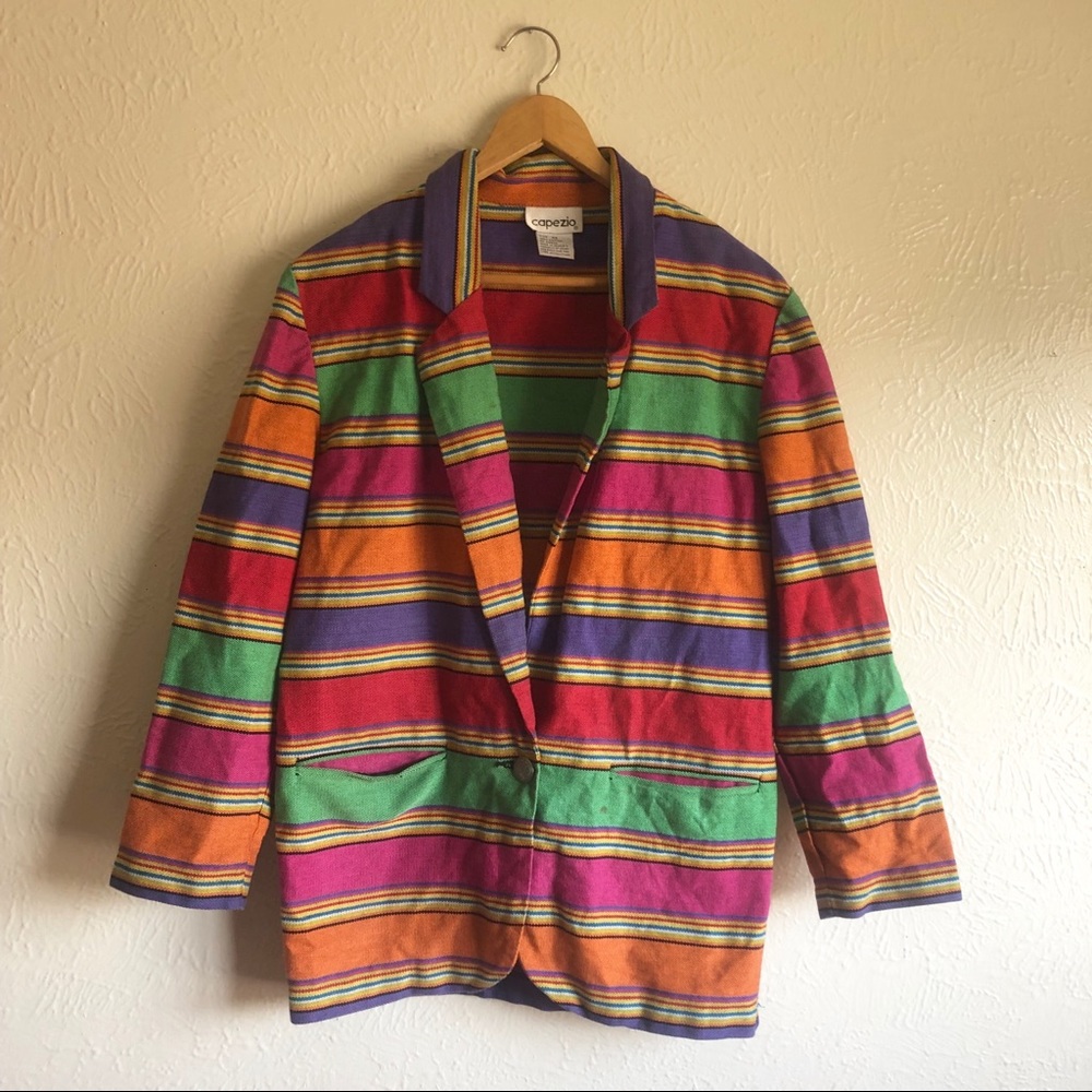 Vintage Capezio Colorful Striped Blazer